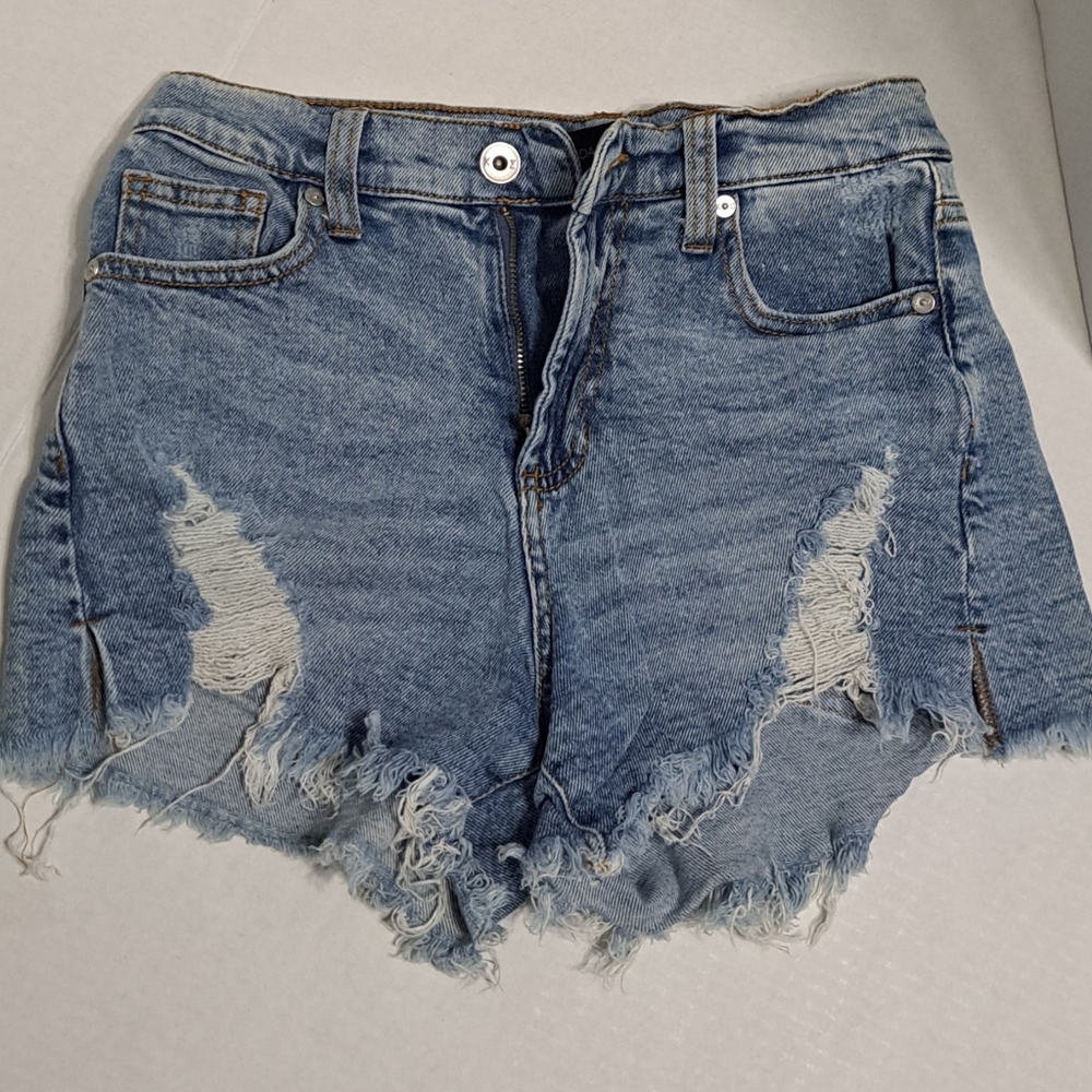 Kendall & Kylie Blue Distressed Jean Shorts